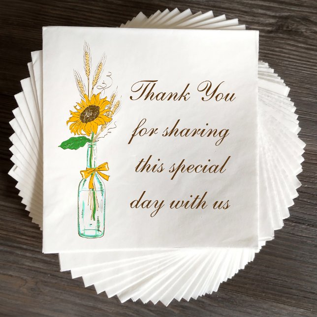 Fall Sonnenblumen Land Hochzeit Vielen Dank Serviette (Von Creator hochgeladen)