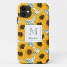 Fall Sonnenblumen Monogram Floral Case-Mate iPhone Hülle