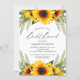 Fall Sonnenblumen und Grüntöne Bridal Brunch Einladung