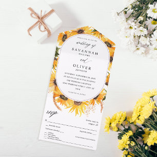 Fall Sonnenblumenhochzeit All In One Einladung