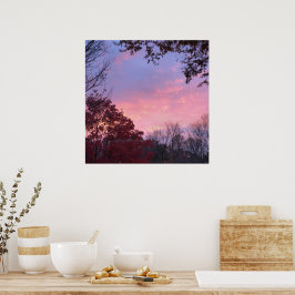 Fall Sonnenuntergang über Bäumen schön Poster