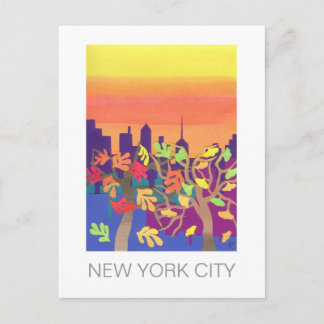 Fall-Sonnenuntergang über NYC Postkarte
