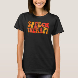 Fall Speech Therapie Groovy SLP Speech Pat T-Shirt