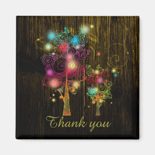 Fall Spiral Trees Wedding Vielen Dank Magnet