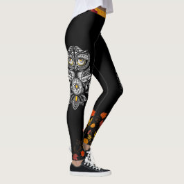 Fall Spirit Owl Herbst lässt Hübsch Schwarz Leggings