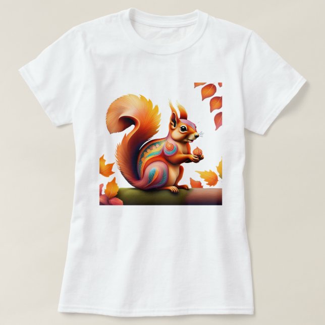 Fall Squirrel Alebrije T-Shirt (Design vorne)
