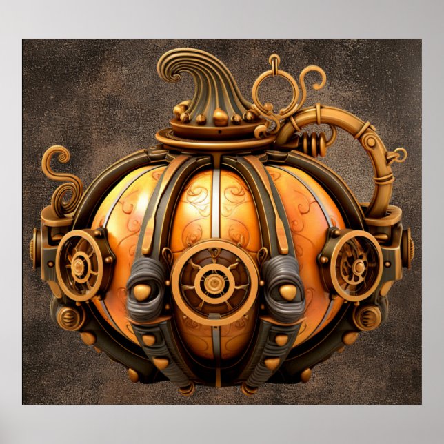 Fall Steampunk Pumpkin Poster (Vorne)