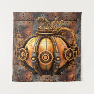 Fall Steampunk Pumpkin Tapestry Wandteppich