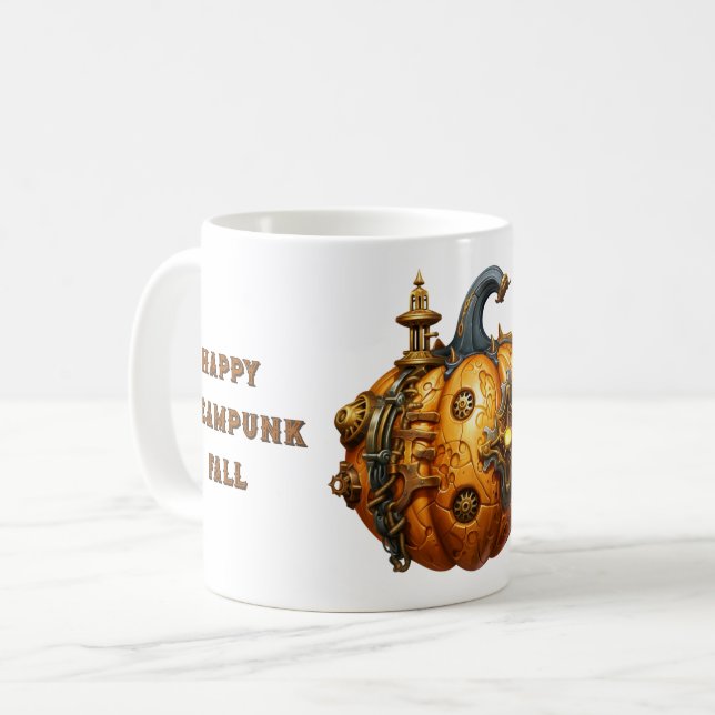 Fall Steampunk Pumpkin-Tasse Kaffeetasse (Vorderseite Links)