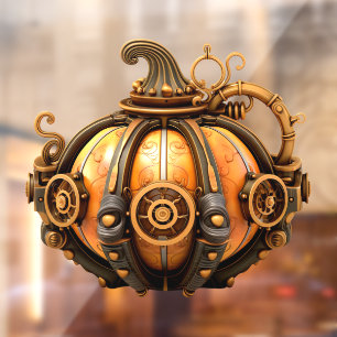 Fall Steampunk Pumpkin Window Cloning Fensteraufkleber