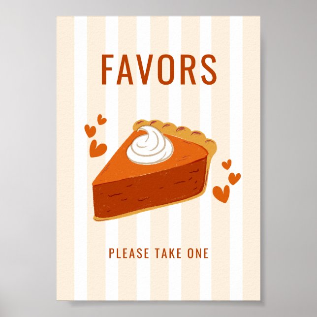 Fall Streifen Kleine Süsse Pie Favor Tabletop Zeic Poster (Vorne)