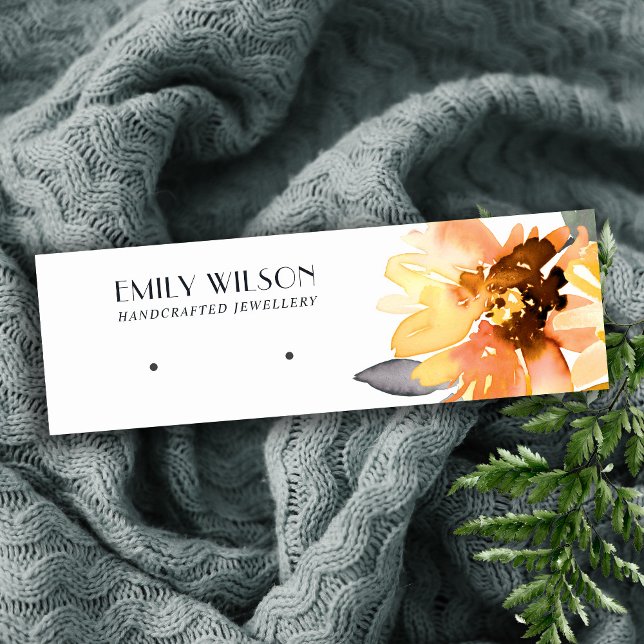 FALL SUNFLOWER AUTUMN STUD EARRING DISPLAY CARD MINI VISITENKARTE (Von Creator hochgeladen)