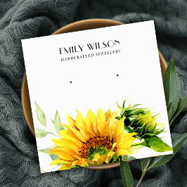 FALL SUNFLOWER AUTUMN STUD EARRING DISPLAY CARD QUADRATISCHE VISITENKARTE