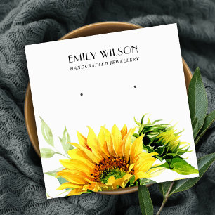 FALL SUNFLOWER AUTUMN STUD EARRING DISPLAY CARD QUADRATISCHE VISITENKARTE