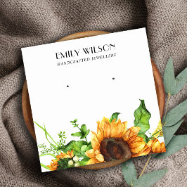 FALL SUNFLOWER AUTUMN STUD EARRING DISPLAY CARD QUADRATISCHE VISITENKARTE