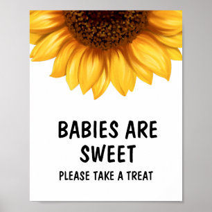 Fall Sunflower Baby Dusche Babys sind Sweet Sign Poster