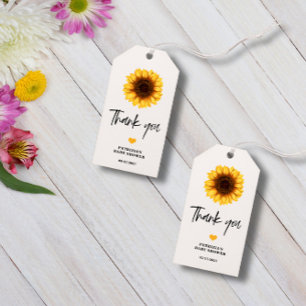Fall Sunflower Baby Dusche Geschenkanhänger