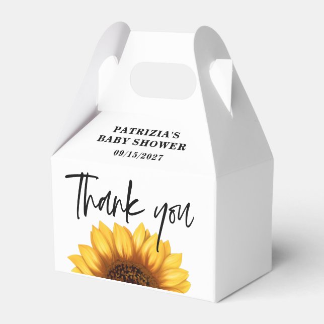 Fall Sunflower Baby Dusche Geschenkschachtel (Vorderseite)