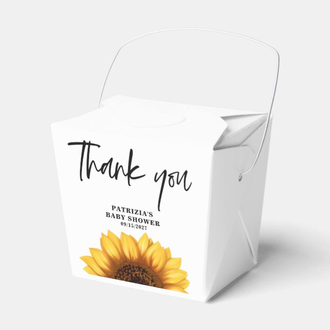 Fall Sunflower Baby Dusche Geschenkschachtel (Vorderseite)