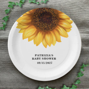 Fall Sunflower Baby Dusche Pappteller