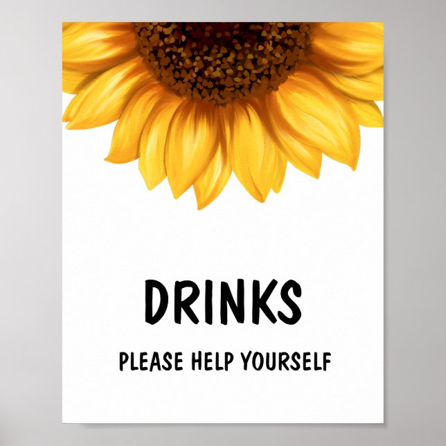 Fall Sunflower Baby Duschtränke Schildkröten Plaka Poster (Vorne)