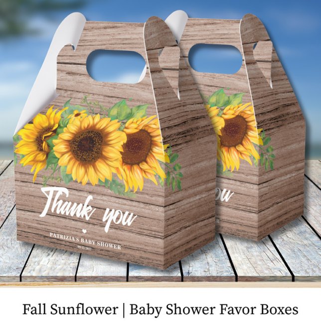 Fall Sunflower | Baby Shower Geschenkschachtel (Von Creator hochgeladen)