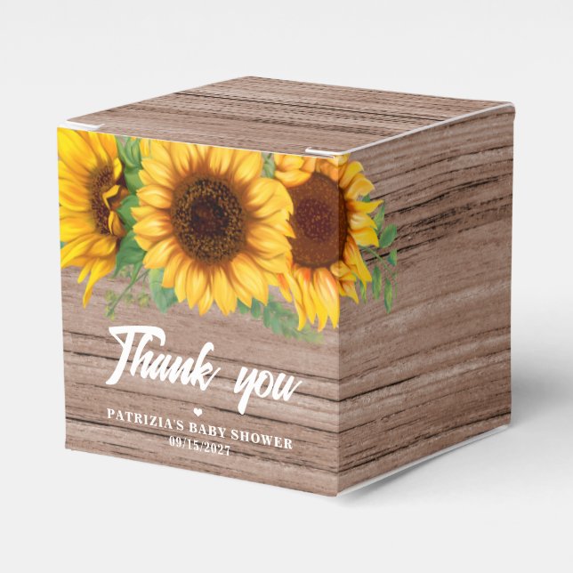 Fall Sunflower | Babydusche Geschenkschachtel (Vorderseite)