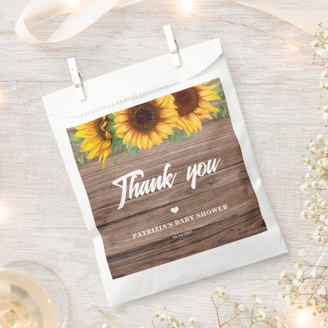 Fall Sunflower | Babydusche Geschenktütchen (Ausgeschnitten)