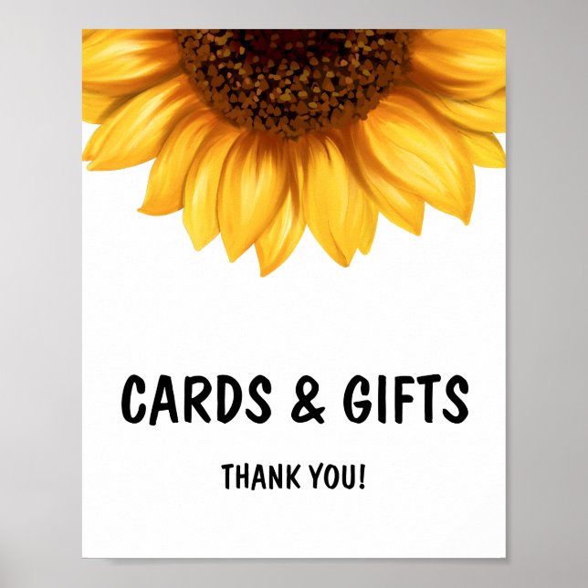 Fall Sunflower Babyduschkarten und Geschenkschild Poster (Vorne)