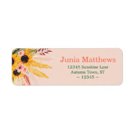 Fall Sunflower Bouquet Return Address Labels