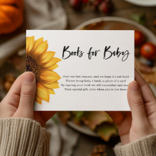 Fall Sunflower   Bücher für Baby   Babydusche Begleitkarte