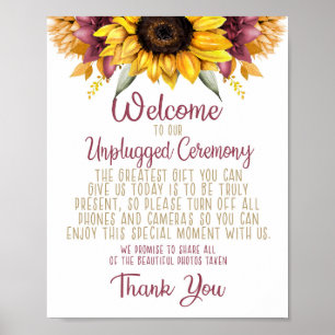 Fall Sunflower Unplugged Wedding Poster