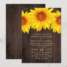 Fall Sunflower Wedding Rustic Country Stall Einladung