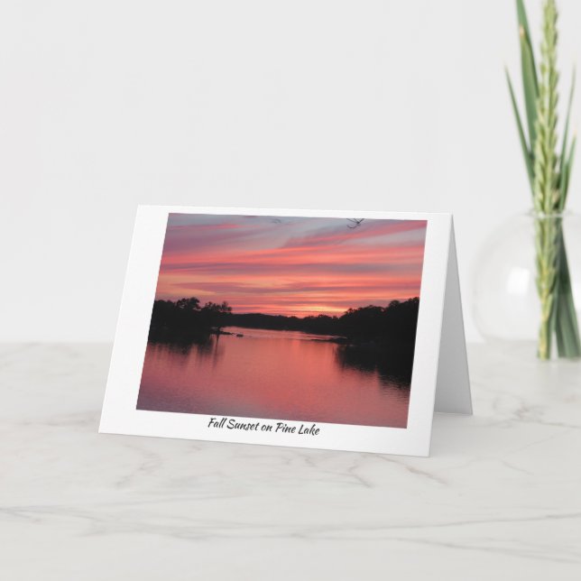 Fall Sunset on Pine Lake Karte (Vorderseite)