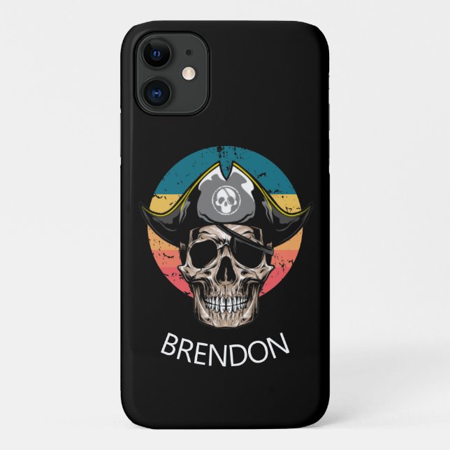 Fall Sunset Pirate Skull Case-Mate iPhone Hülle (Rückseite)