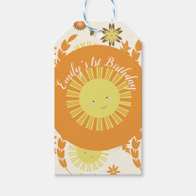 Fall Sunshine Herbst Geburtstagsparty Geschenkanhänger (Vorderseite)