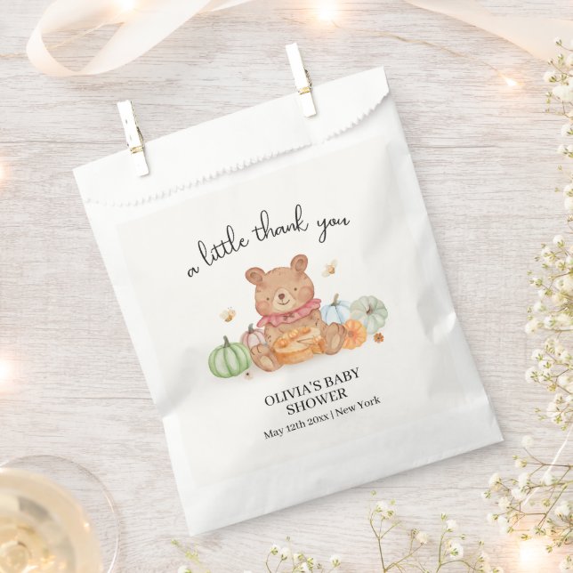 Fall Süsse Pumpkin Pie Teddy Bear Baby Dusche Geschenktütchen (Ausgeschnitten)