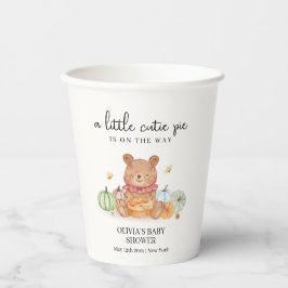 Fall Süsse Pumpkin Pie Teddy Bear Baby Dusche Pappbecher