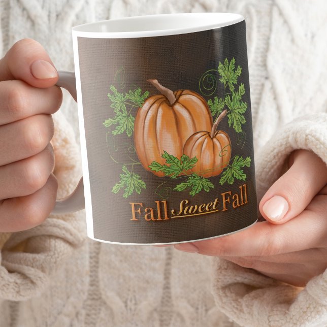 Fall Sweet Fall Pumpkins | Rustikales Brown Kaffeetasse (Von Creator hochgeladen)
