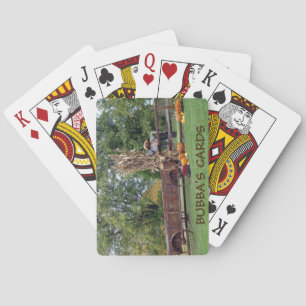 Fall-Szenen-aus alter Zeit Bauernhof-Wagen, Spielkarten