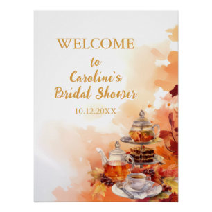 Fall Tea Party Elegantes Brautparty Poster