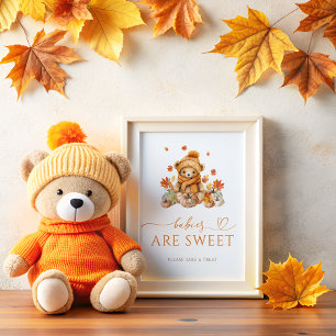 Fall Teddy Bären Babies sind süß Nimm eine Leckere Poster