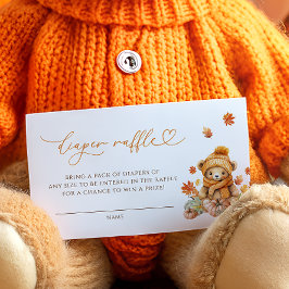 Fall Teddy Bear Diaper Raffel Ticket Begleitkarte