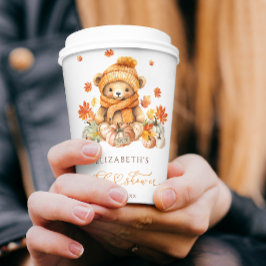 Fall Teddy Bear Pumpkin Baby Dusche Pappbecher