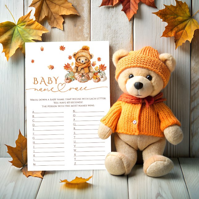 Fall Teddy Bear Pumpkin Name Race Baby Shooting Ga (Von Creator hochgeladen)