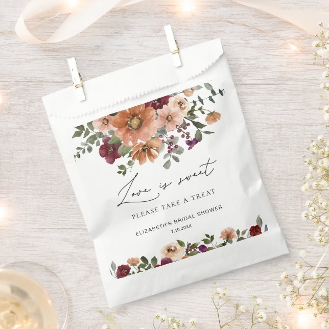 Fall Terracotta Burgundy Liebe ist süß Geschenktütchen (Ausgeschnitten)