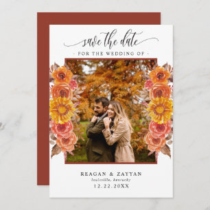 Fall Terracotta Floral Foto Save the Date