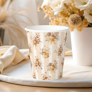 Fall Terracotta Pumpkin Floral Brautparty Pappbecher