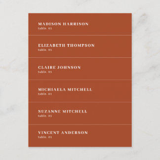 Fall Terracotta Wedding Place Name Card DIY Einladung