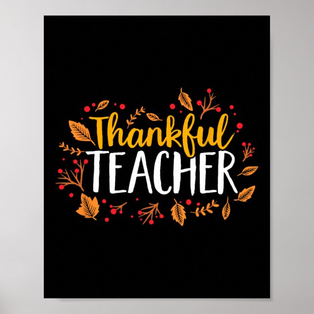 Fall Thanker Lehrer Erntedank Poster (Vorne)